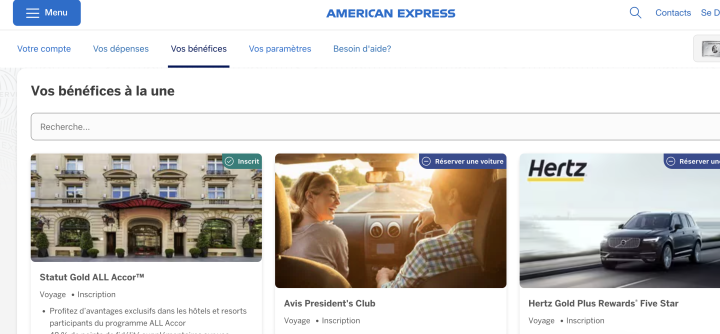 Statut ALL Accor Gold proposé dans les avantages de la Carte Platinum American Express en France